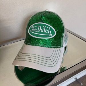Von Dutch Glitter Green Trucker